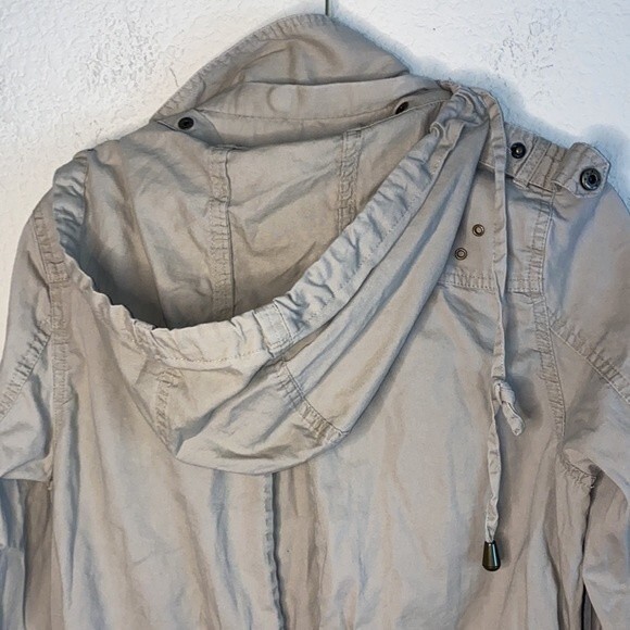 Love 21 cargo moto utility button up Pockets buckles hoodie long sleeve jacket - Picture 8 of 11